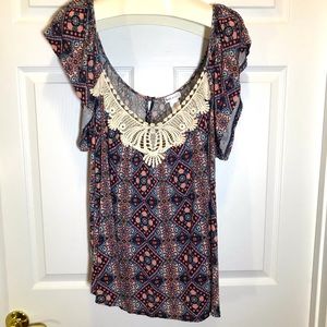 Wet Seal + Lace Neck Top